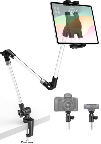 Flexible Tablet Stand Holder for Bed, 35in Aluminum Long Arm iPad Camera Moun...