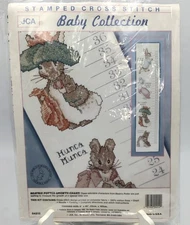 JCA Beatrix Potter Peter Rabbit Growth Chart Vtg Stamped Cross Stitch Kit 04212