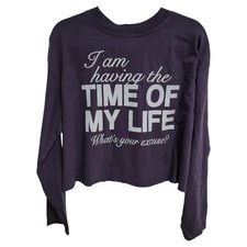 NWT Wild Fable Long Sleeve Sweatshirt Womens Medium Purple Cropped Sassy