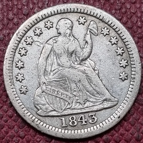 1843 Seated Liberty Half Dime 5c XF #98686