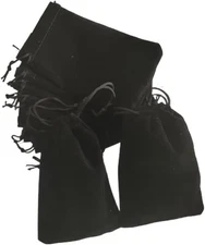 Honkenda 12 Pack Velvet Pouches with Drawstring 1 Count (Pack of 12), Black 