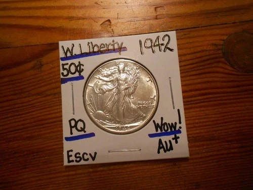 1942 Walking Liberty Silver Half Dollar AU+ BEAUTY!!!! PQ!!!! WOW!!! #3