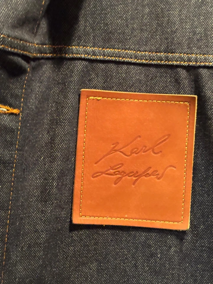 Chaqueta Denim KARL LAGERFELD PARIS HOMBRE Costura en Contraste Azul Talla XL Foto 4 de 4