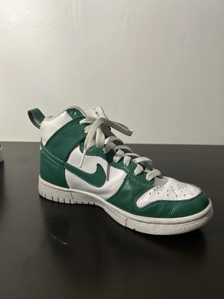 Nike Dunk 高帮亮绿色女式定制“SCHS”二手彩色轻微尺寸 6 — 第 4/4 张图片