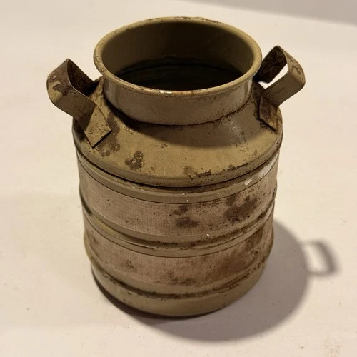 Rustic metal milk can decor