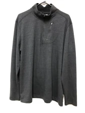 Swiss Tech 1/4 Zip Pullover Shirt Men's L Black Long Sleeve Mock Neck Stretch