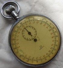 Omega Stop Watch Open Face Nickel Chromiun Case 50 mm in diameter cal 40.1 Sport