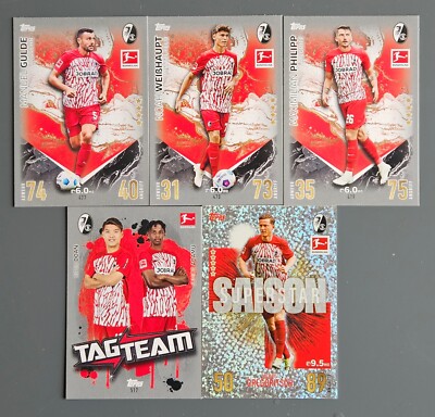 Match Attax Extra 23-24 alle 5 Karten Sport-Club Freiburg