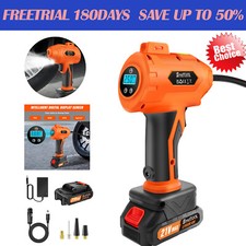 Cordless Tyre Inflator Air Compressor 21V USB Portable Handheld Rechargeable