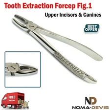 Dental Tooth Extraction Forceps Upper Centrals Canines Incisors Pedo Kid Fig.1