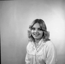 Vintage Negative B&W Med Format 1970's Yearbook Photo Teen Blonde Girl #249