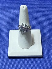 Sterling Silver Rhinestone Ring 925 Size 7