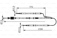 1 987 482 806 Bosch Seilzug, Feststellbremse FüR Opel,Vauxhall
