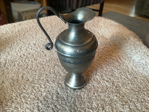 VINTAGE PEWTER MINIATURE PITCHER 4" TALL - Picture 2 of 4