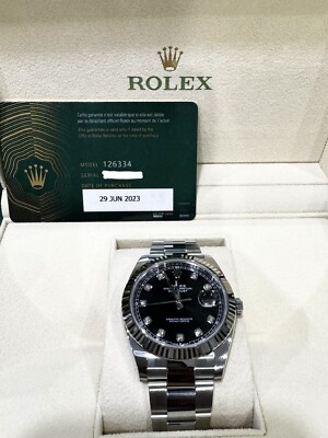 Rolex 126334 Datejust 41mm Black Diamond Dial Stainless Steel *BRAND NEW* 2023