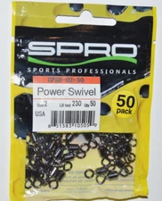 spro power swivels  size 2  230lb test 50 per pack spsb-02-50