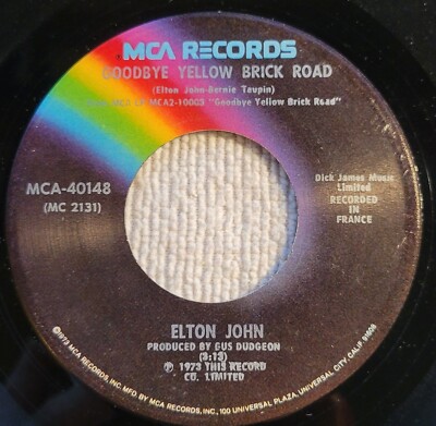 Elton John ''Goodbye Yellow Brick Road / Young Man's Blues'' VG+