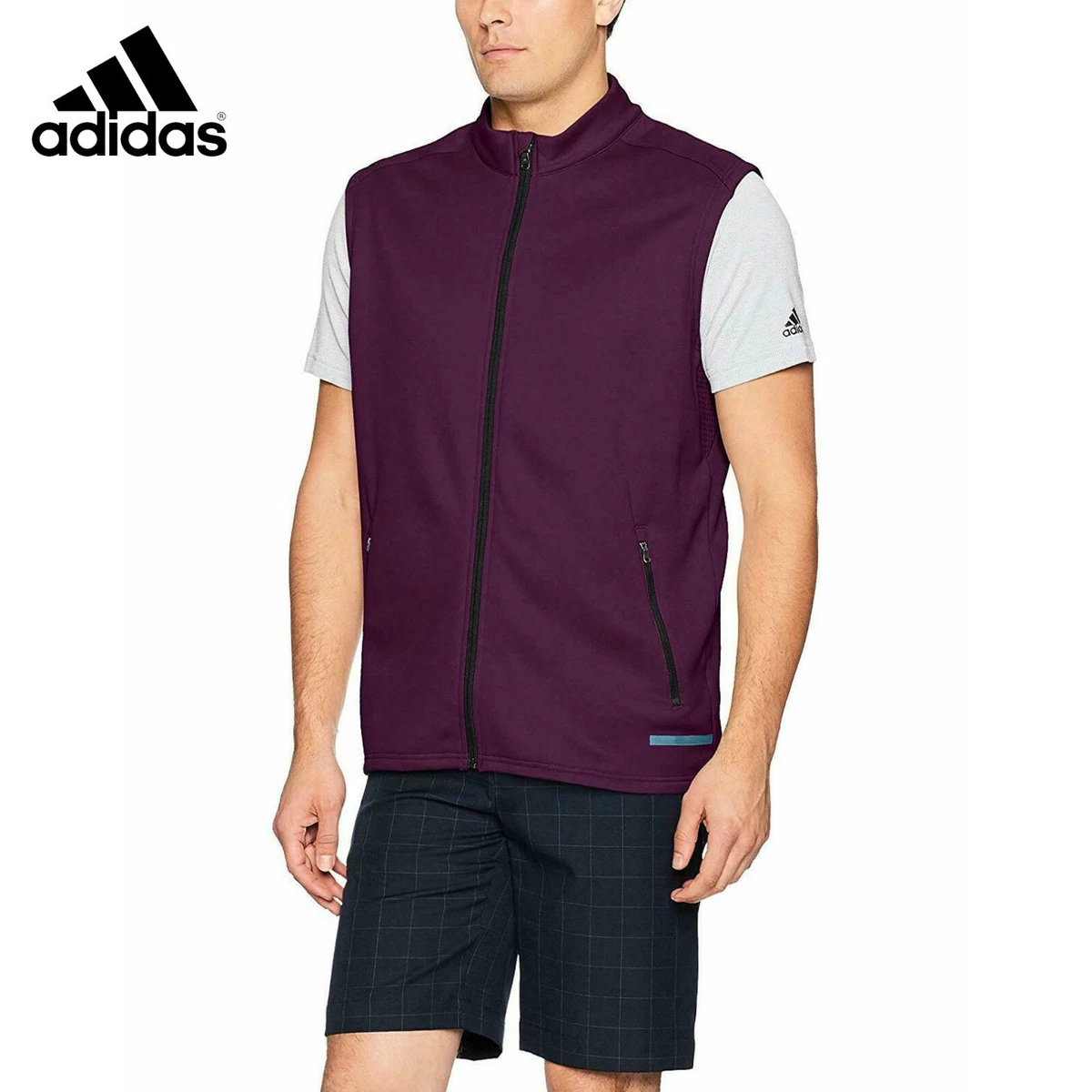 Vertellen beoefenaar haspel adidas Golf Climaheat Hybrid Full Zip Vest Burgundy (BC6775) Men&#039;s  Size Small | eBay