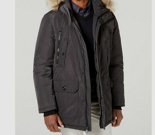 $496 Calvin Klein Men's Gray Coat Faux 
