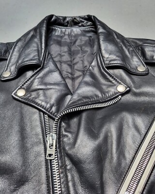 Vtg 70s 80s 2 Tone Leather MC Motorcycle Biker Jacket RARE | eBay