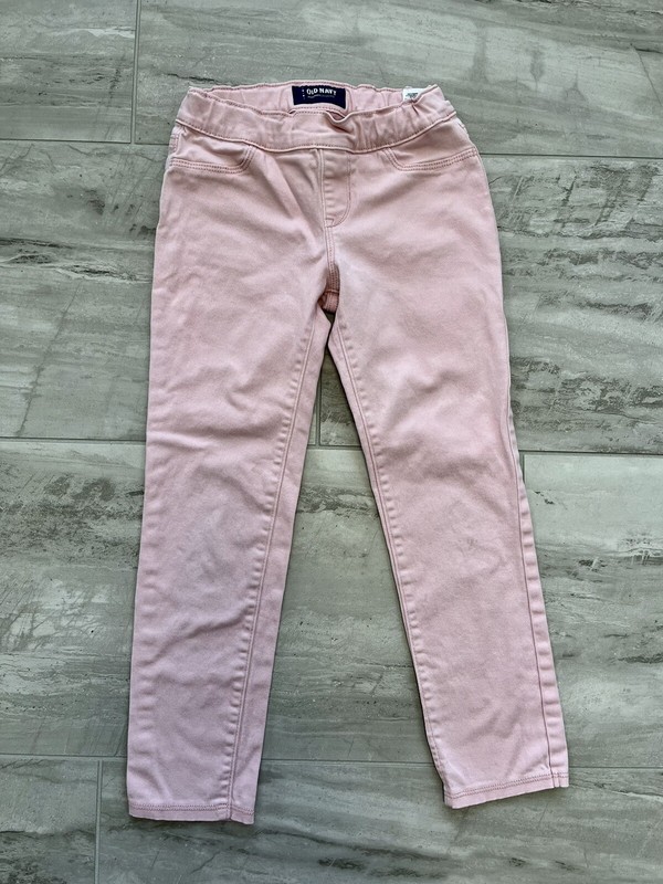 Old Navy Girls Size 8 Pink Pull on Jeggings with Adjustable Waist, Stretchy EUC
