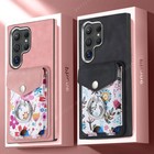 Case For Samsung S24 Ultra S23 FE S22 A15 A54 Leather Magnetic Card Holder Cover