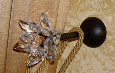 PORTA AMBRASSE REGGI TENDA CON FINALE FIORE DI CRISTALLO ART.BT6 MADE IN ITALY