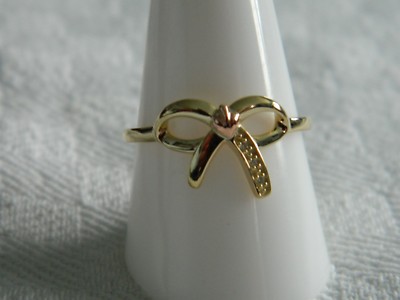 Walisischer Clogau Ring 9 kt Gelb- & Rotgold Diamant Lebensbaum Schleife Größe O