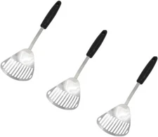 Chef Craft Stainless Steel Slotted Skimmer Strainer  13 Inches Long  3-Pack