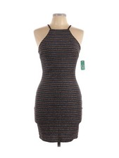 Glare Black Striped Mini Dress L