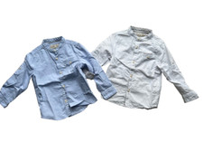 Zara Set of 2 Lot Boy's Long Sleeve Button Dress Shirts Various Sizes 3-4 Years