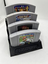 Nintendo 64 N64 Four Cartridge In Sleeve Display Stand 3D Printed Holder HQ
