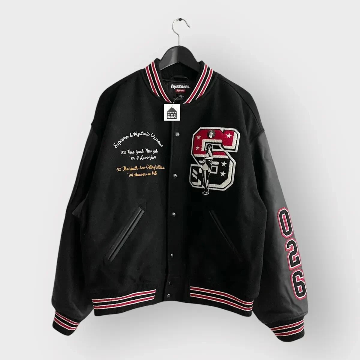 Veste universitaire 2024 Supreme x Hysteric Glamour Smoke taille L neuve avec étiquette