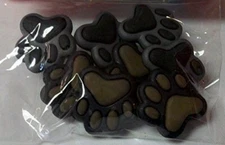 Large Dog Buttons - DOG PAWS - Brown/Grays