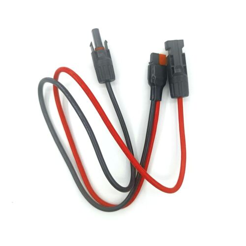 Photovoltaic Adaptor Solar Cable 0.34m 45A Male Female Connector Red Black New - Imagen 1 de 8