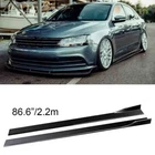 For VW Passat B7 Sedan Glossy Black Side Skirts Extension Rocker Splitter Lip