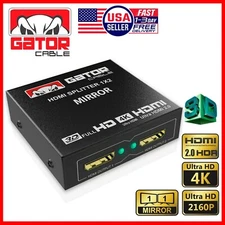 HDMI Repeater Duplicator Mirror Amplifier Adapter 4K 2.0 HDTV Monitor 1 In 2 Out