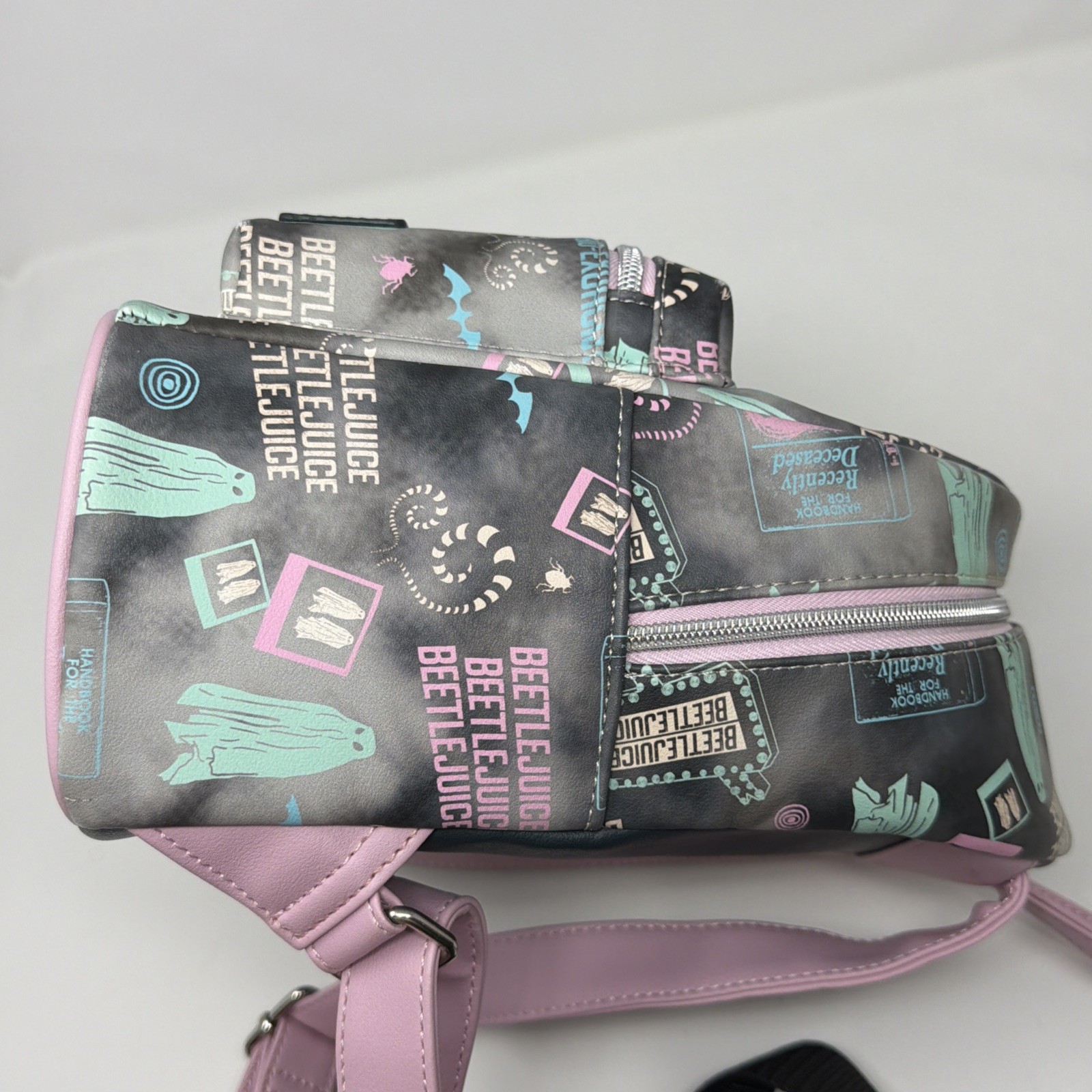 Loungefly Beetlejuice Mini Backpack Ghost Print F… - image 7