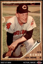1962 Topps #182 Bob Nieman Green Tint Indians RARE VARIATION 7 - NM