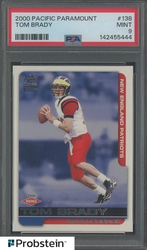 2000 Pacific Paramount #138 Tom Brady New England Patriots Rookie PSA 9 MINT