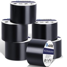 6 Rolls Black Electrical Tape Bulk 2 Inch x 66ft, Waterproof Vinyl Electric T...