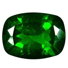 1.49 ct AAA Romantic Cushion Shape 8 x 6 mm Green Chrome Diopside Gemstone