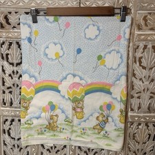VTG Dundee Unisex Receiving Blanket Teddy Bears Balloons Rainbow 25.5 X 38.5