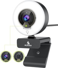 NexiGo N960E 1080P 60FPS Webcam w/ Light, Autofocus, Privacy Cover, Dual Mics