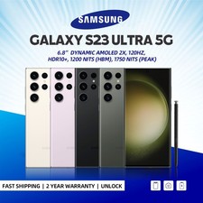 New Sealed Samsung Galaxy S23 Ultra 5G SM-S918U1 256GB/512GB Unlocked