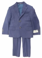 Boys T.O. Navy Blue Jacket & Pants 2PC. Suit Slim Sizes 4 - 7