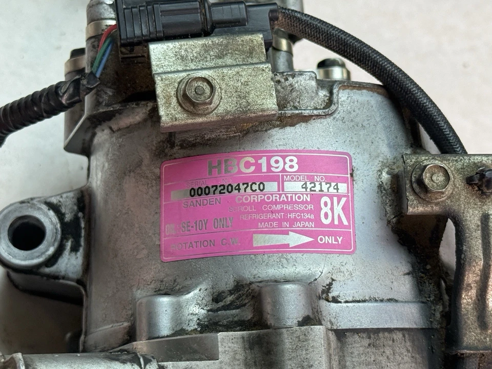 🛑BROKEN 2012-2015 Honda Civic Hybrid Acura ILX Hybrid A/C Compressor OEM HBC198 - Image 3 of 4