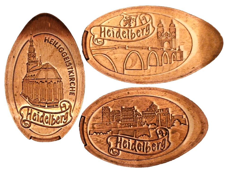 Heidelberg - Automat 2 ● 3x Elongated Coins ● kompletter Satz ● Quetschmünzen - Bild 1 von 1