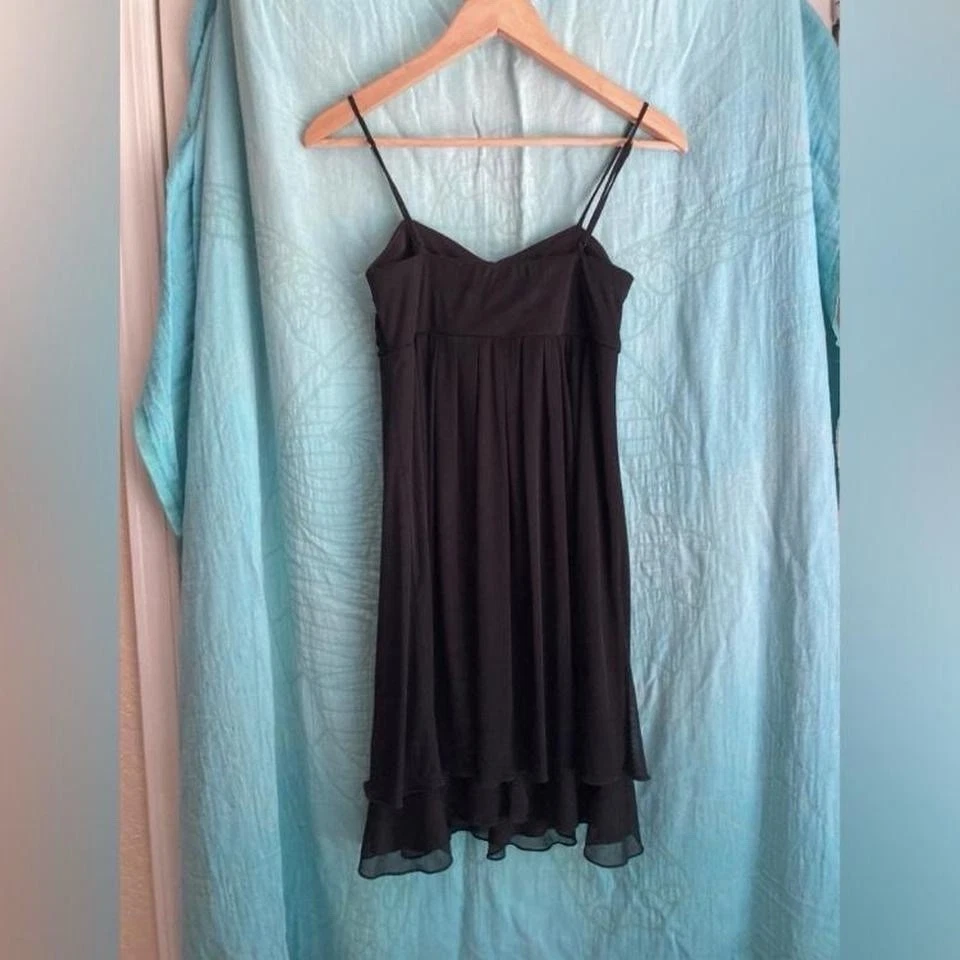 Vestido Formal Corto De Colección Y2K B. Darlin Negro Red Gasa En Capas Baile de graduación Foto 3 de 4