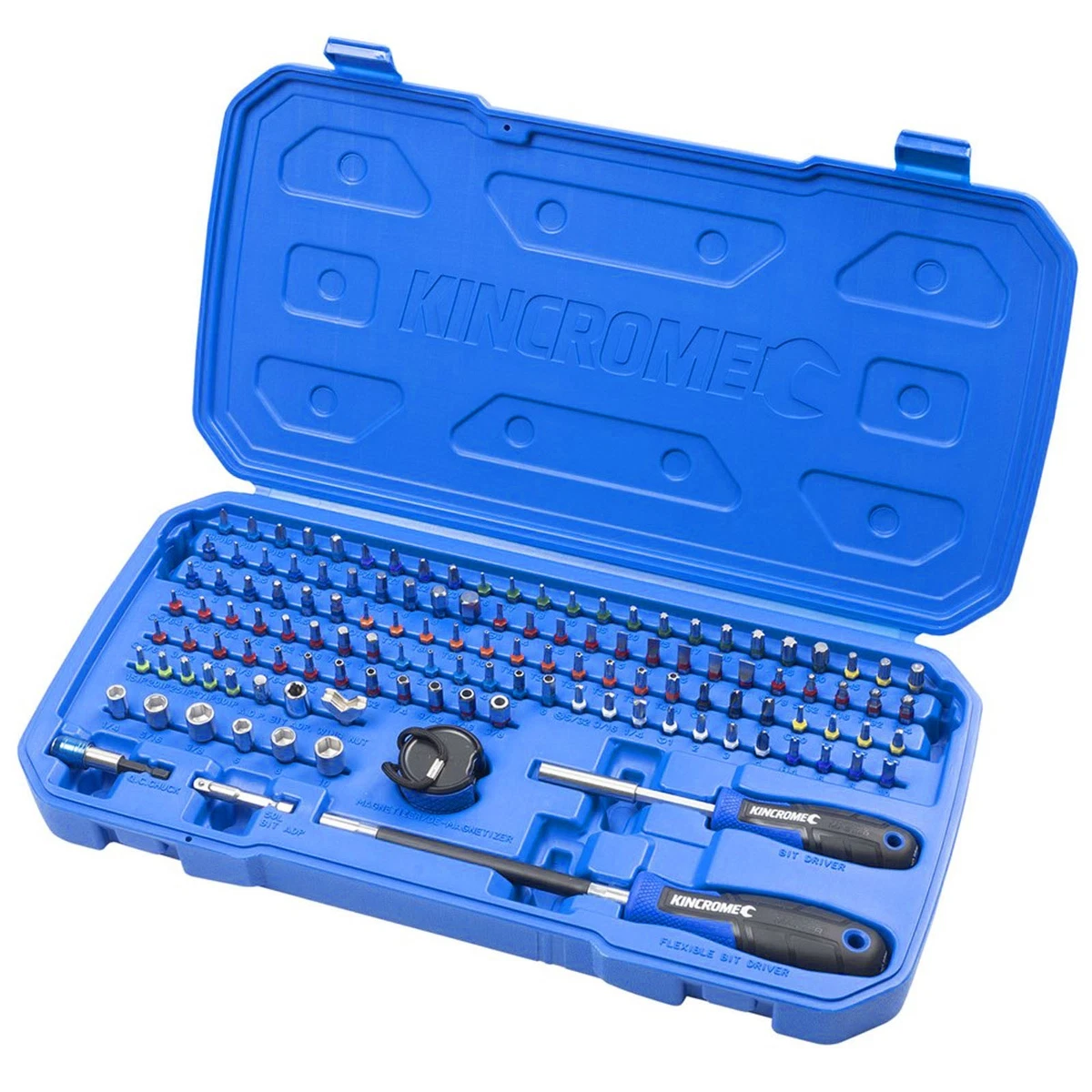 Kincrome 128pc TorqueMaster Slotted/Hex/Phillips + Master Bit & Driver Set K5501